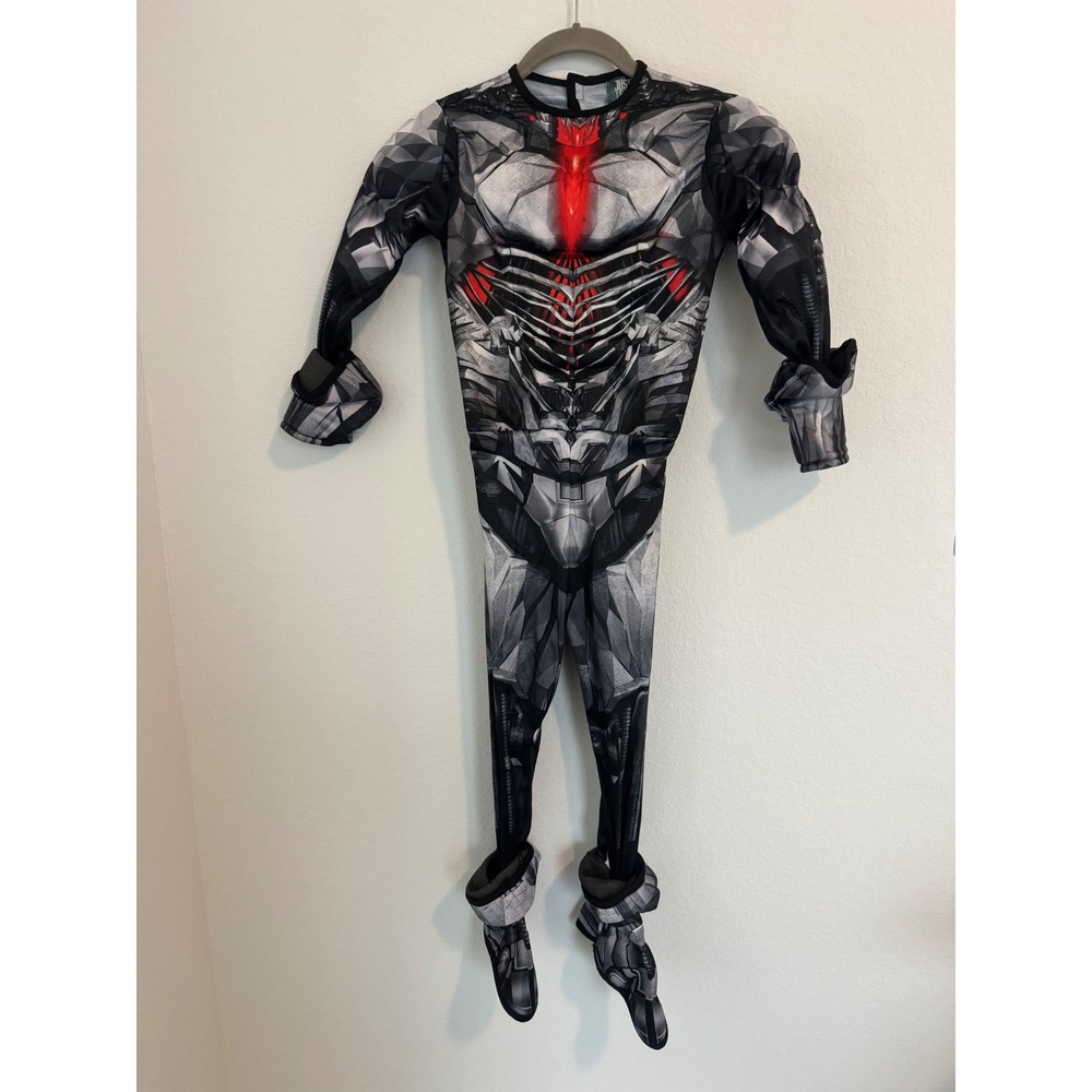 Justice League Cyborg Muscle Chest Costume Jumpsuit DC Comics Grey Black-0623